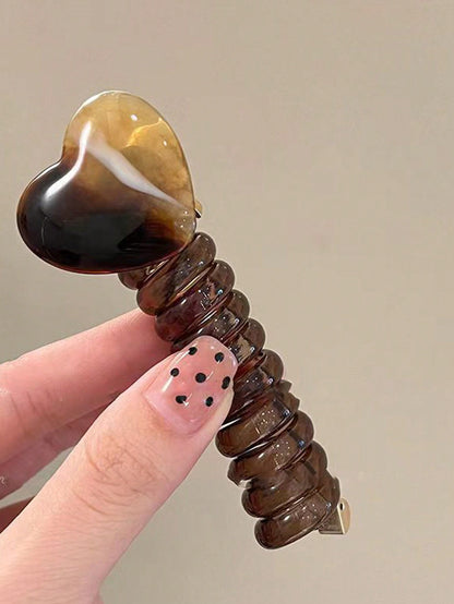 ربطة شعر على شكل قلب من سلك الهاتف قطعة واحدة، مناسبة لاكسسوارات تصفيفات الشعر المضفر