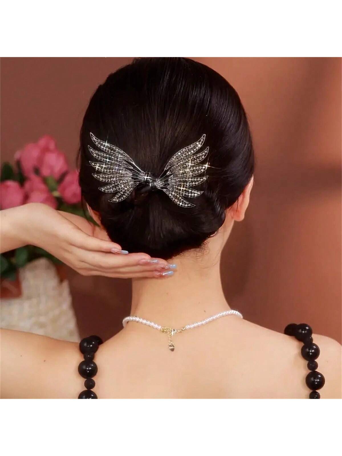 مشبك شعر مزين بحجر الراين اللامع العتيق، شركة مصنعة لإكسسوارات الشعر النسائية الأنيقة للاستخدام اليومي