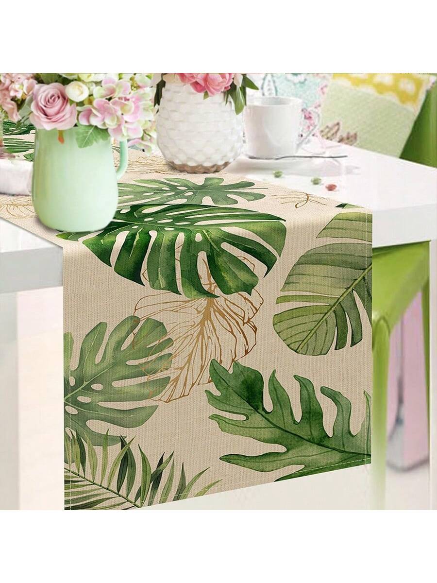 مفرش صيفي، زخارف ورق النخيل الاستوائية لديكور غرفة الطعام