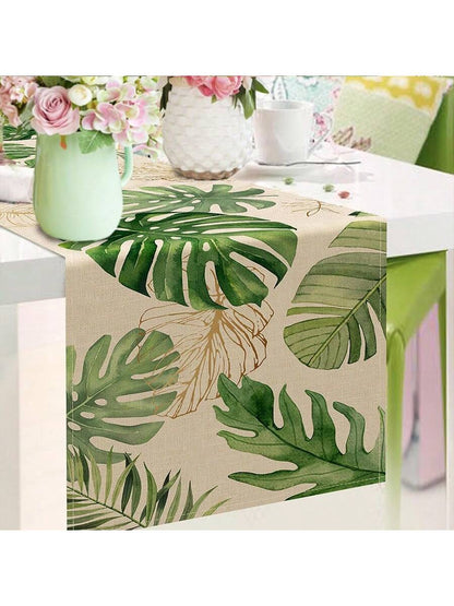 مفرش صيفي، زخارف ورق النخيل الاستوائية لديكور غرفة الطعام