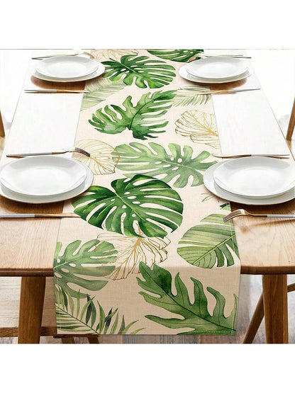 مفرش صيفي، زخارف ورق النخيل الاستوائية لديكور غرفة الطعام