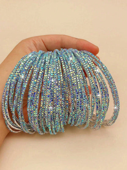 سوار كاحل فائق الدقة مرصع بحجر الراين اللون ال AB ومرن، أنيق ورائع لحفلات الشاطئ والتجمعات