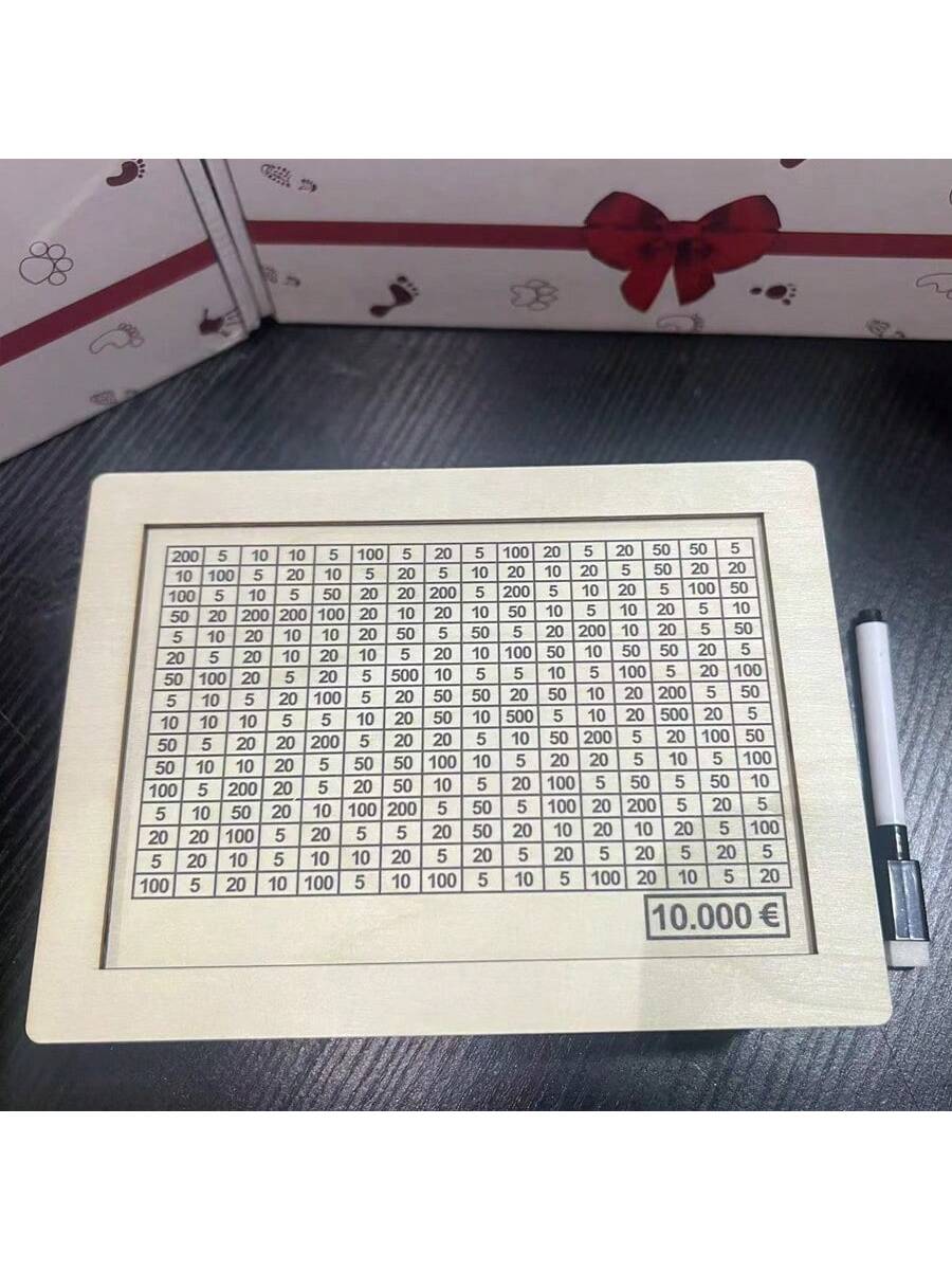 صندوق أموال خشبي أبيض يحتوي على عداد لمكتب المنزل لتوفير النقد