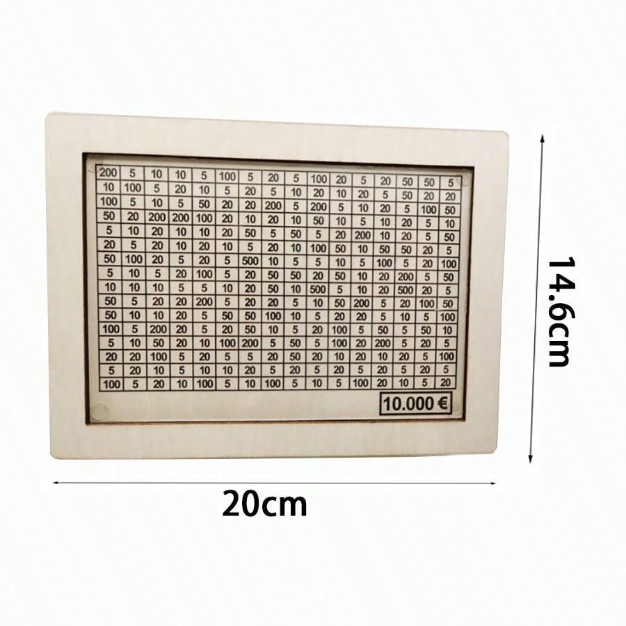 صندوق أموال خشبي أبيض يحتوي على عداد لمكتب المنزل لتوفير النقد