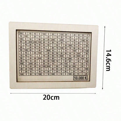 صندوق أموال خشبي أبيض يحتوي على عداد لمكتب المنزل لتوفير النقد