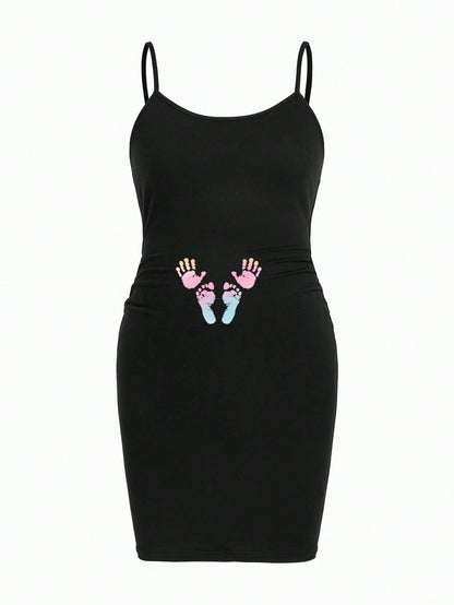 فستان وسط سوسبندر للحمل بسيط وعارض، صيفي