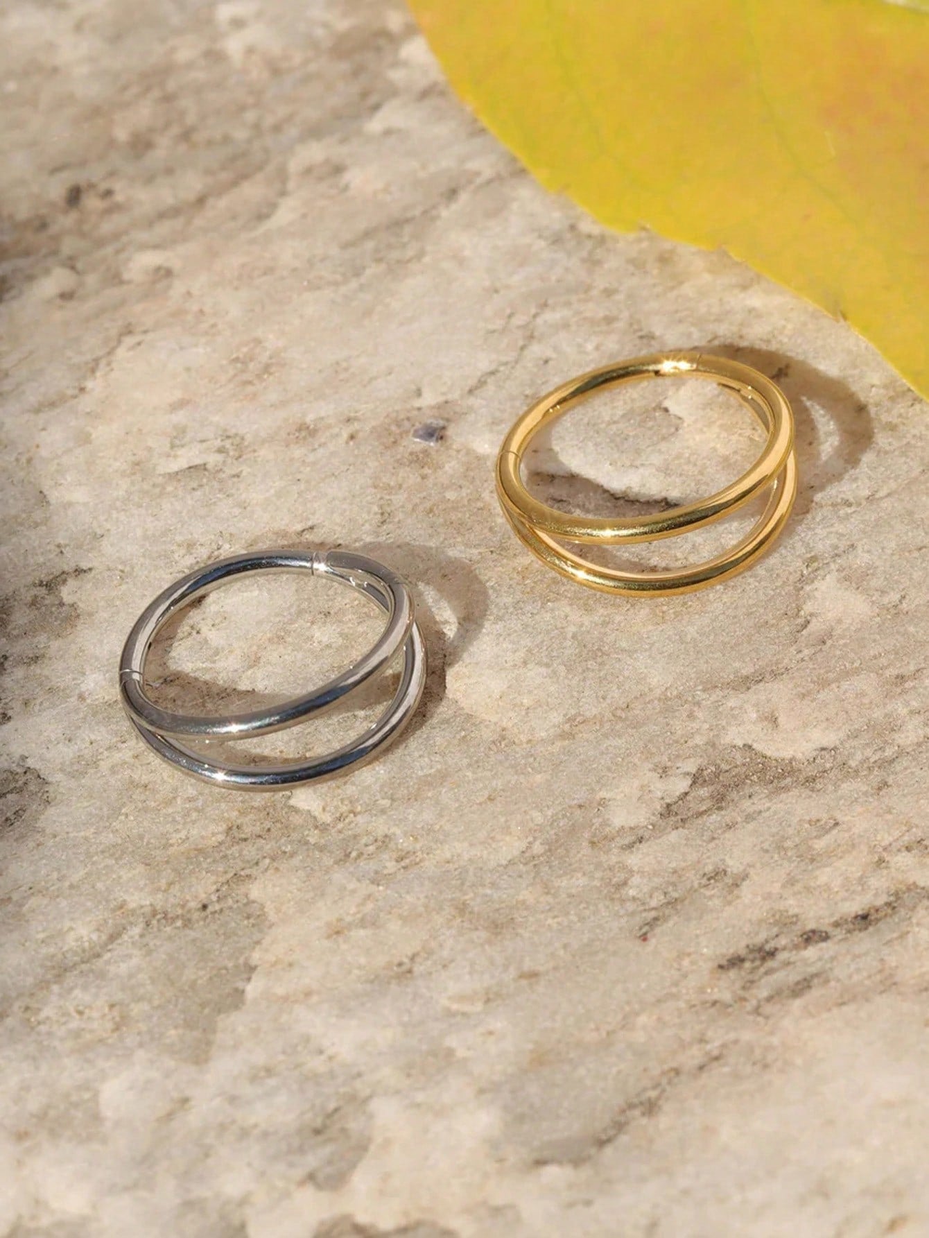 حلق أنف معدني مزدوج الخطوط من الفولاذ المقاوم للصدأ، حلق حفرة الأنف الوجه الشفة والأذن