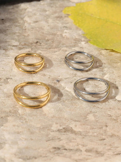 حلق أنف معدني مزدوج الخطوط من الفولاذ المقاوم للصدأ، حلق حفرة الأنف الوجه الشفة والأذن