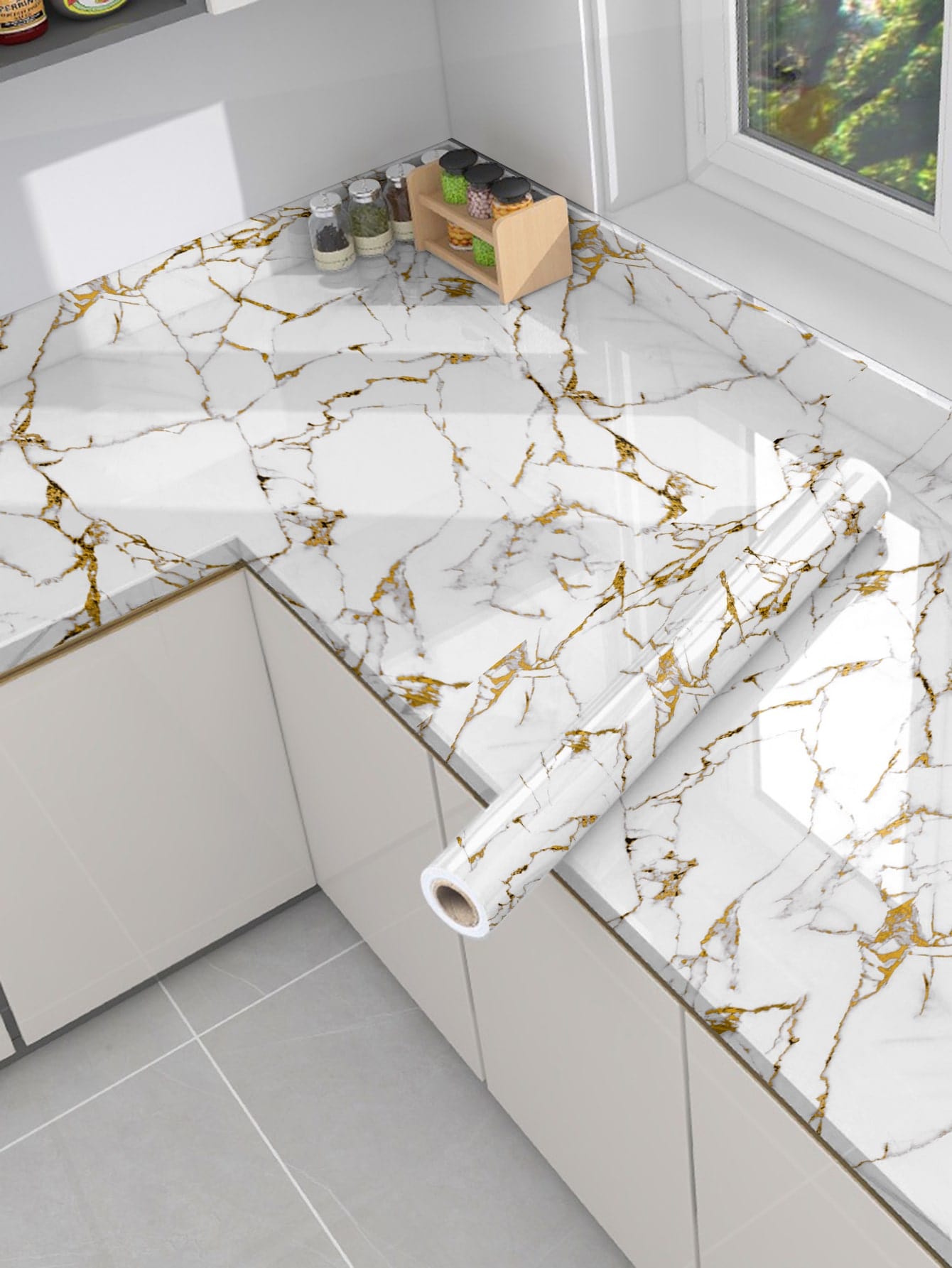 ملصقات مطبخ رخامي