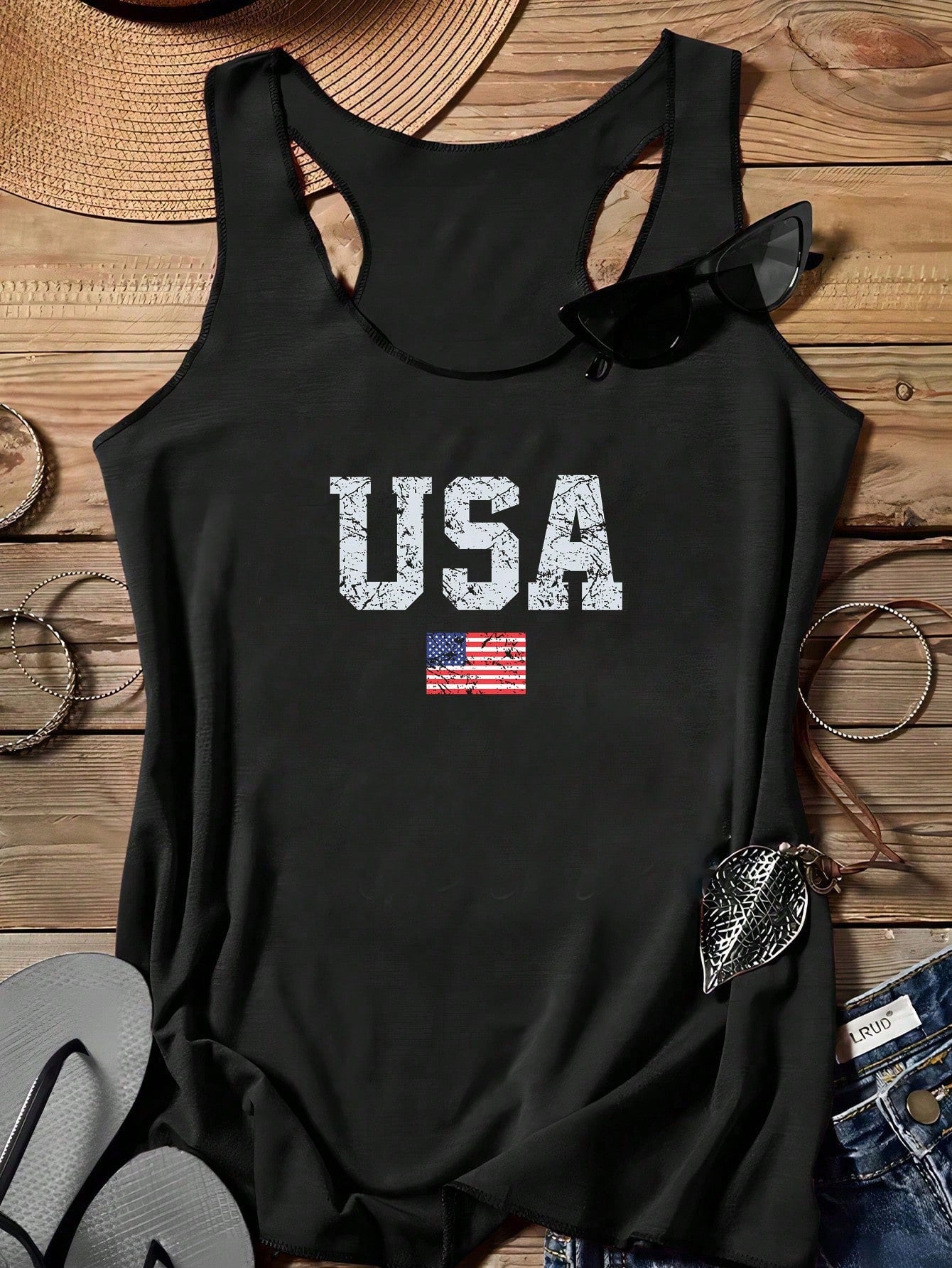 ملابس علوية كاجوال للنساء بطباعة يوم الاستقلال، مناسبة للصيف