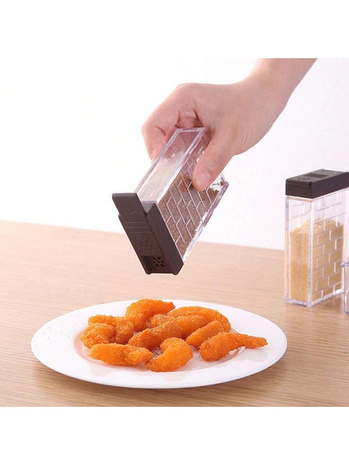 صندوق توابل مفتوح من جهتين مبتكر بقوالب مالحة وأطباق بهارات مجموعة ٦ قطع