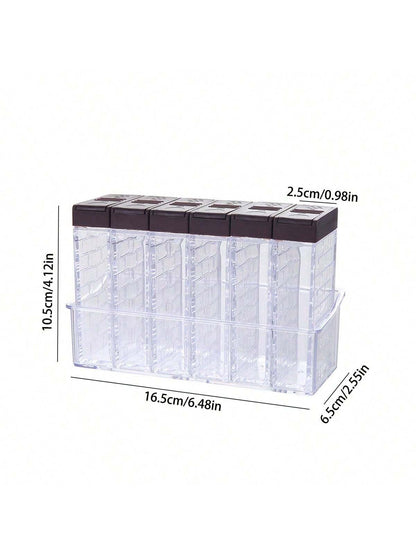 صندوق توابل مفتوح من جهتين مبتكر بقوالب مالحة وأطباق بهارات مجموعة ٦ قطع