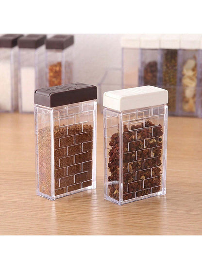 صندوق توابل مفتوح من جهتين مبتكر بقوالب مالحة وأطباق بهارات مجموعة ٦ قطع