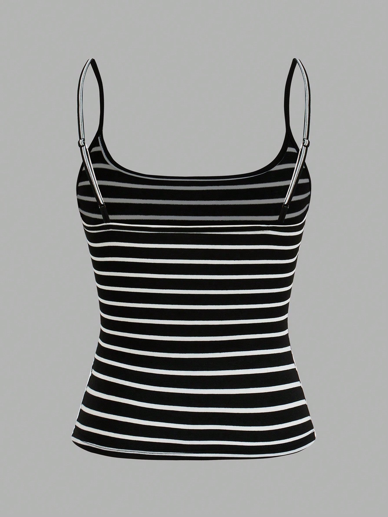 قطع حمالات غير رسمية مخططة باللونين الأسود والأبيض للنساء ،