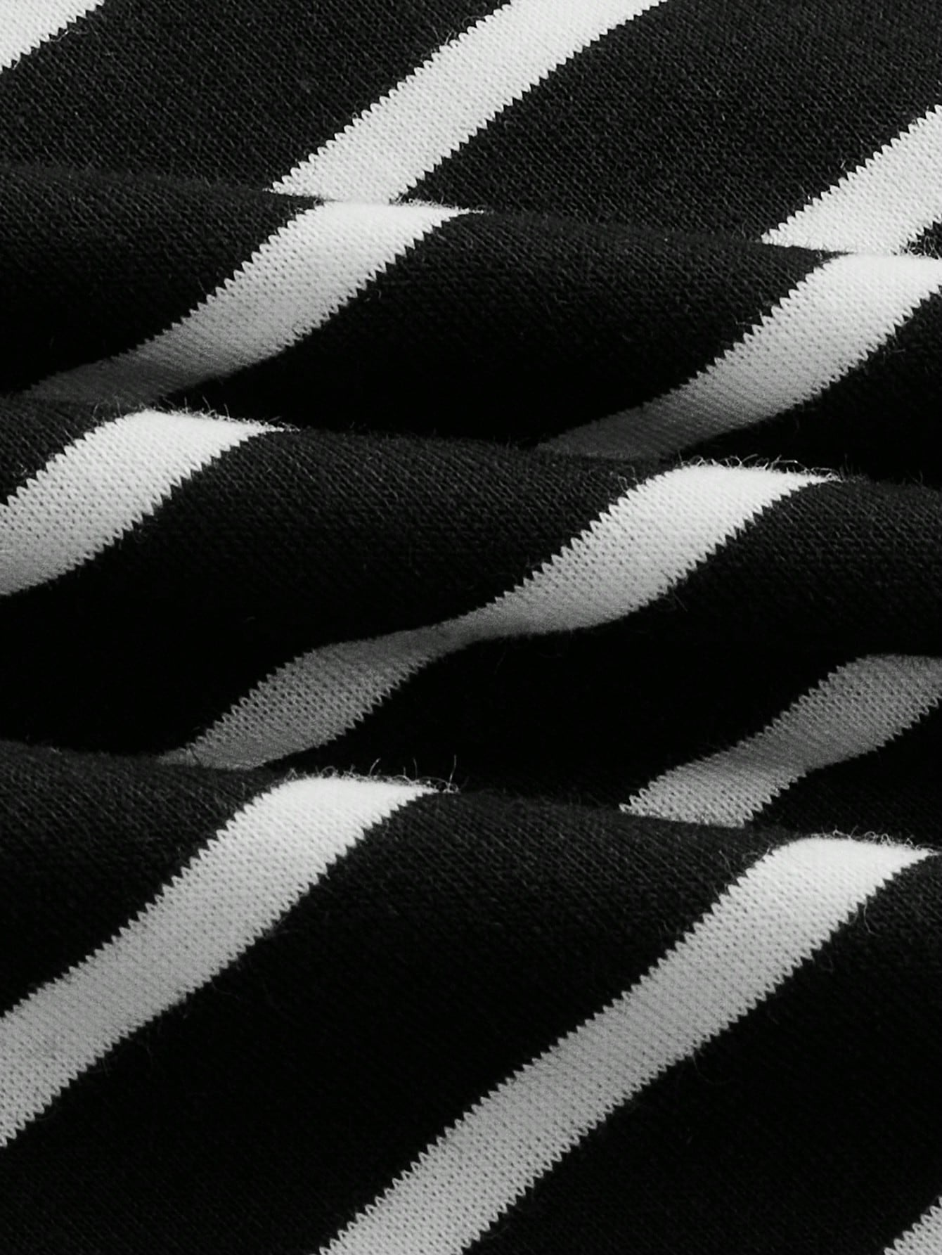 قطع حمالات غير رسمية مخططة باللونين الأسود والأبيض للنساء ،