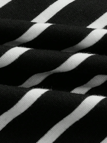 قطع حمالات غير رسمية مخططة باللونين الأسود والأبيض للنساء ،