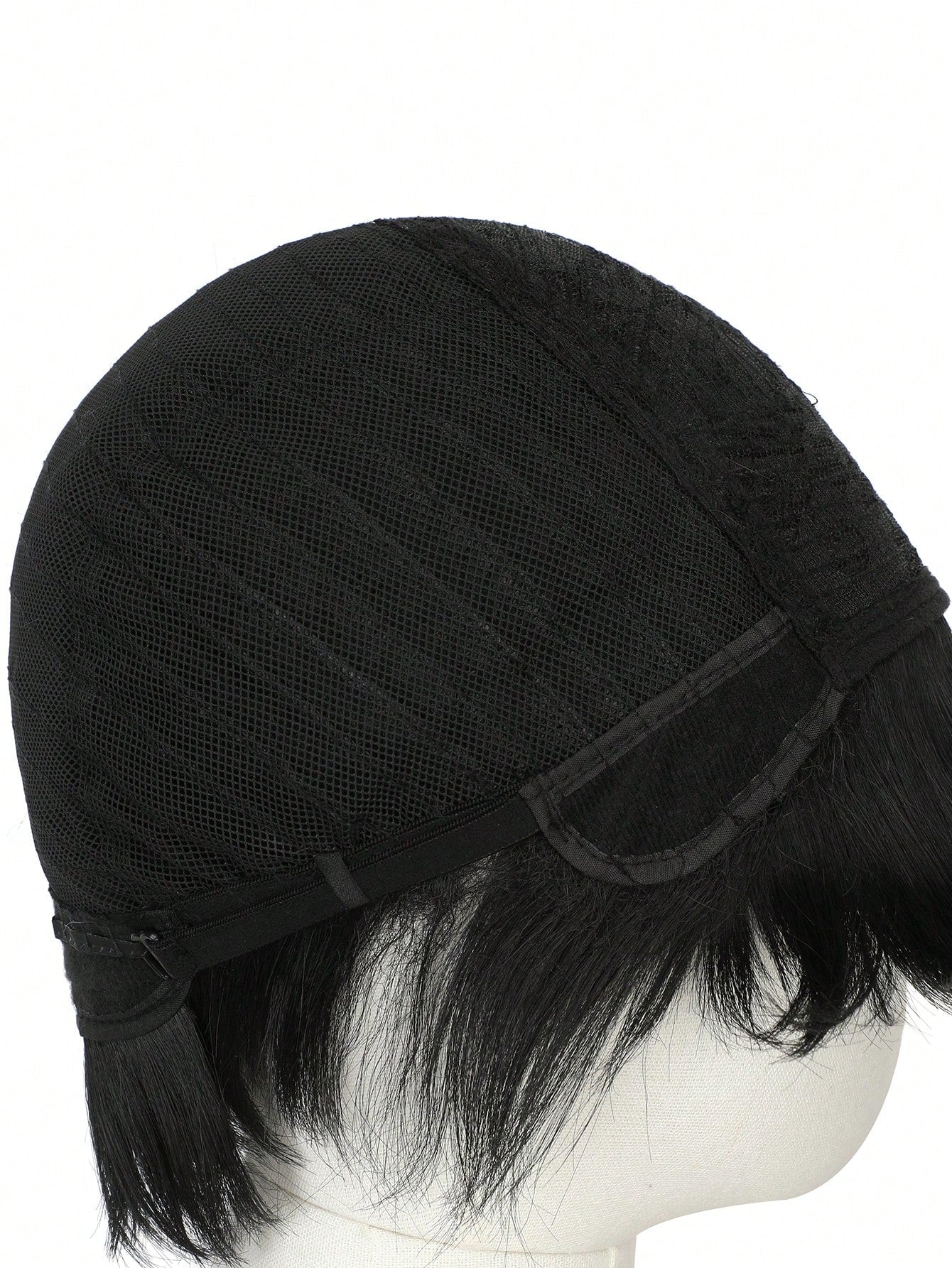 شعر مستعار اصطناعي متعدد الاستخدامات للتنكر بأشكال الأنمي، تصميم شعر أسود قصير بتجعيدات للأعلى، شعر مستعار كامل للتنكر في المهرجانات والأعياد والاحتفالات