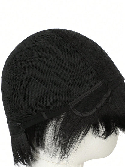 شعر مستعار اصطناعي متعدد الاستخدامات للتنكر بأشكال الأنمي، تصميم شعر أسود قصير بتجعيدات للأعلى، شعر مستعار كامل للتنكر في المهرجانات والأعياد والاحتفالات