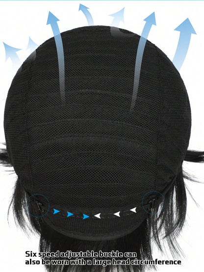 شعر مستعار اصطناعي متعدد الاستخدامات للتنكر بأشكال الأنمي، تصميم شعر أسود قصير بتجعيدات للأعلى، شعر مستعار كامل للتنكر في المهرجانات والأعياد والاحتفالات