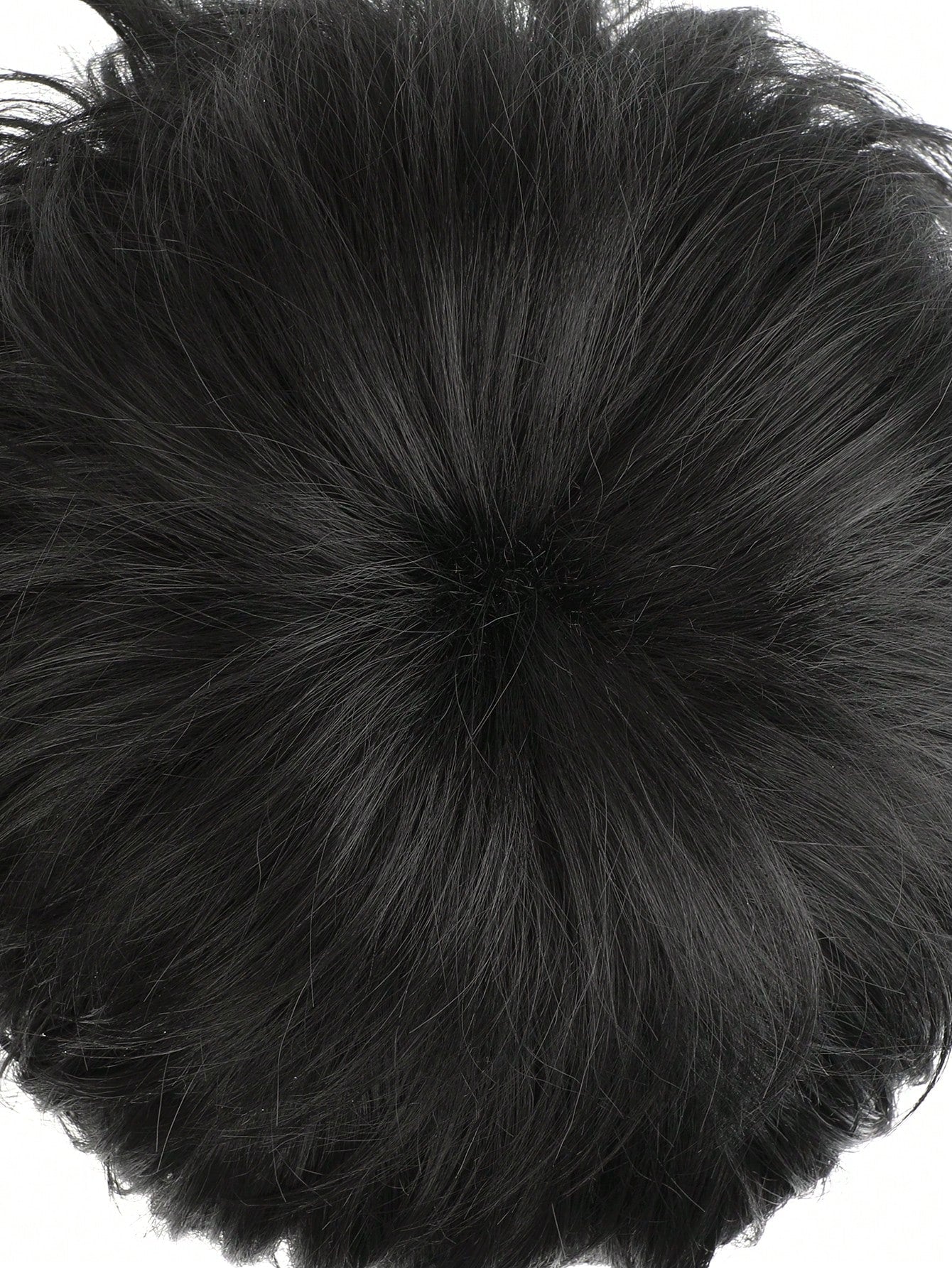 شعر مستعار اصطناعي متعدد الاستخدامات للتنكر بأشكال الأنمي، تصميم شعر أسود قصير بتجعيدات للأعلى، شعر مستعار كامل للتنكر في المهرجانات والأعياد والاحتفالات