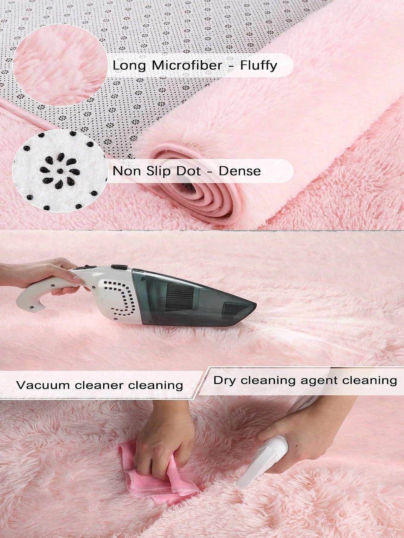 سجادة Pv ناعمة للغاية بشعر طويل و قابلة للغسل قطعة واحدة، مناسبة لغرفة الأطفال والغرفة المعيشي