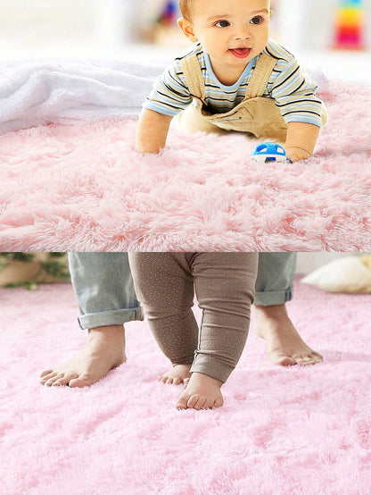 سجادة Pv ناعمة للغاية بشعر طويل و قابلة للغسل قطعة واحدة، مناسبة لغرفة الأطفال والغرفة المعيشي