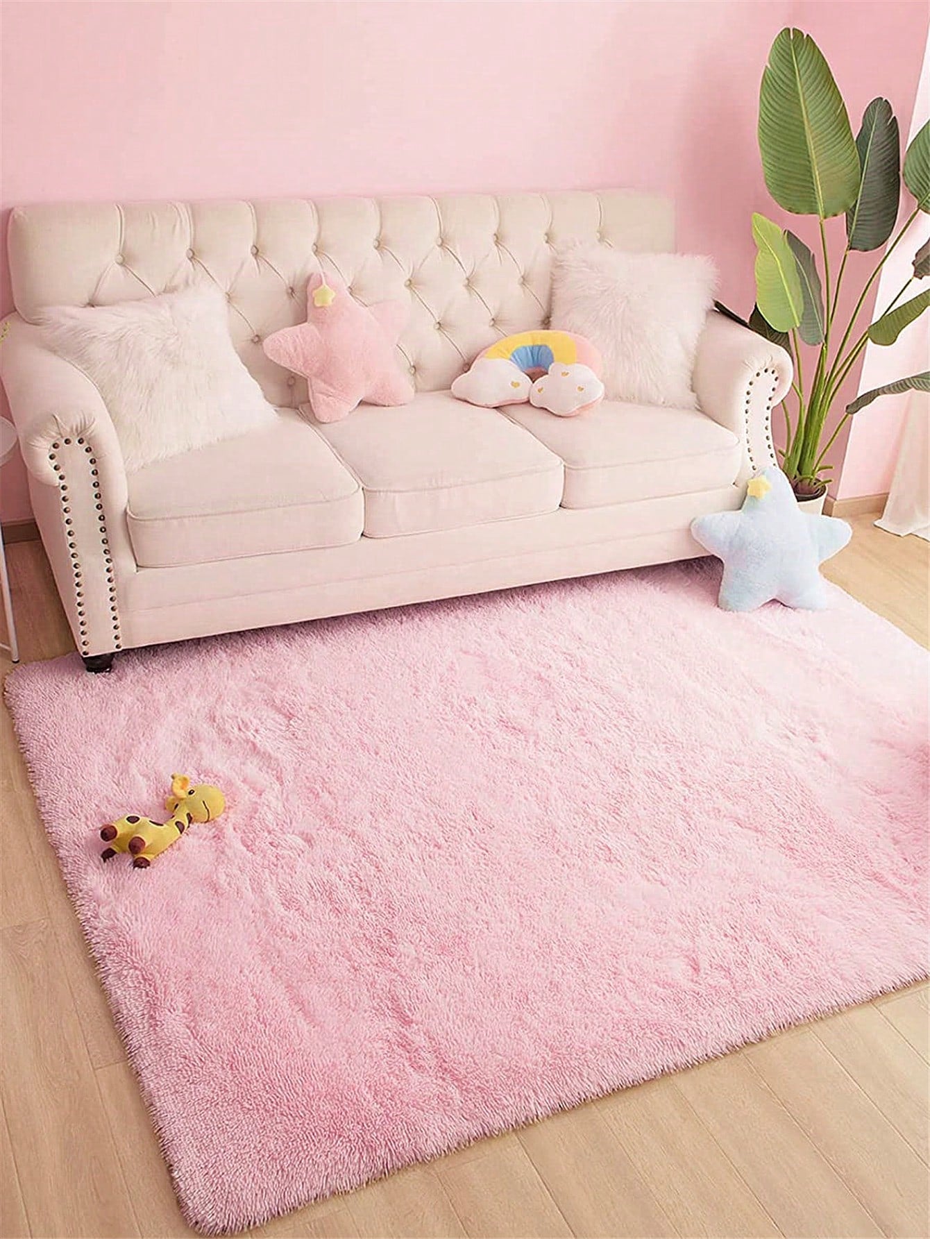 سجادة Pv ناعمة للغاية بشعر طويل و قابلة للغسل قطعة واحدة، مناسبة لغرفة الأطفال والغرفة المعيشي