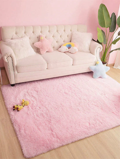 سجادة Pv ناعمة للغاية بشعر طويل و قابلة للغسل قطعة واحدة، مناسبة لغرفة الأطفال والغرفة المعيشي