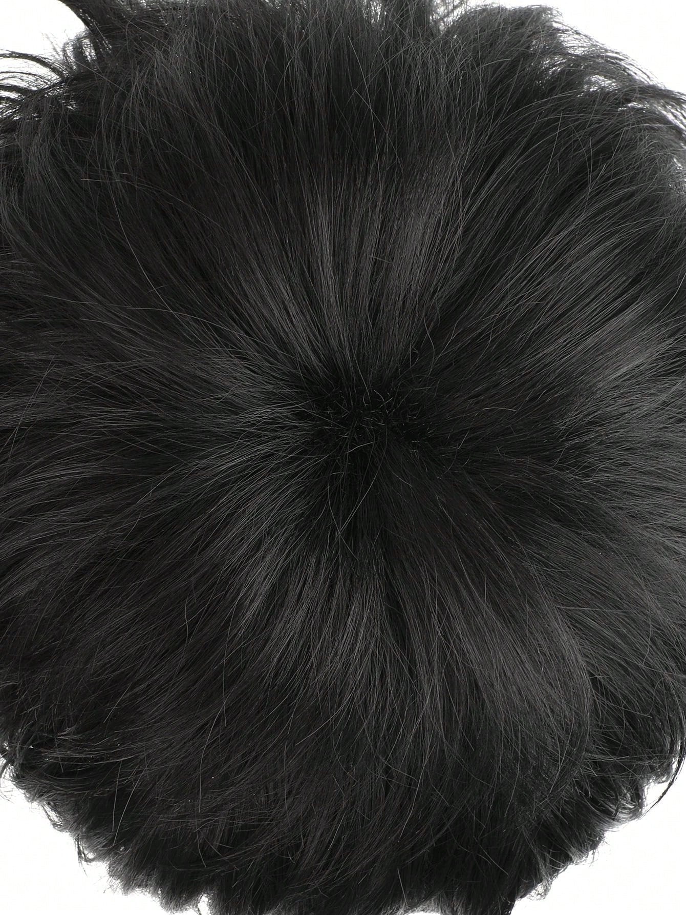 شعر مستعار اصطناعي متعدد الاستخدامات للتنكر بأشكال الأنمي، تصميم شعر أسود قصير بتجعيدات للأعلى، شعر مستعار كامل للتنكر في المهرجانات والأعياد والاحتفالات