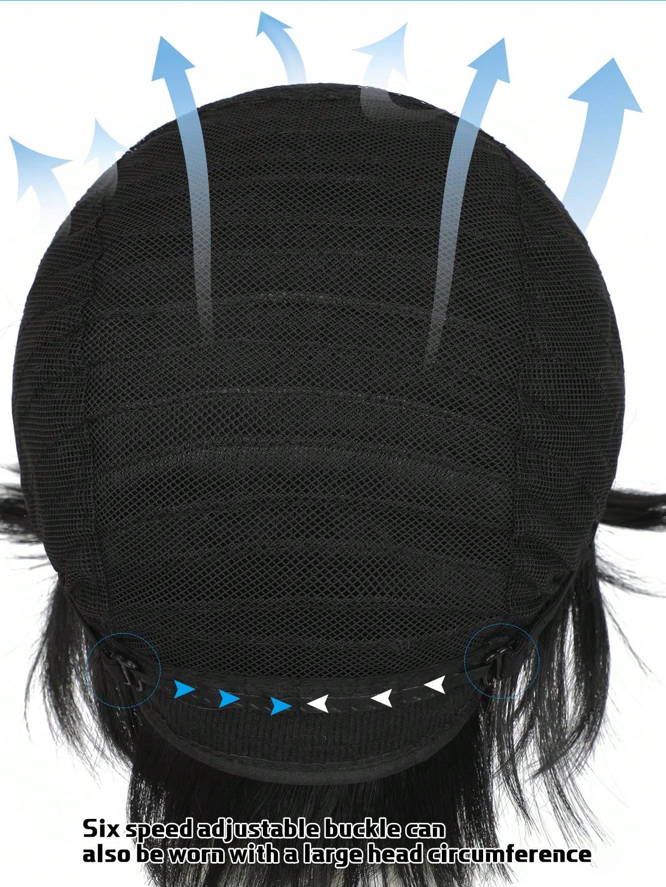 شعر مستعار اصطناعي متعدد الاستخدامات للتنكر بأشكال الأنمي، تصميم شعر أسود قصير بتجعيدات للأعلى، شعر مستعار كامل للتنكر في المهرجانات والأعياد والاحتفالات