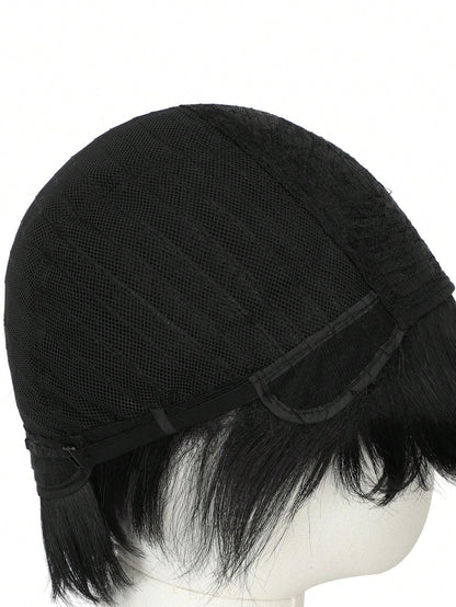 شعر مستعار اصطناعي متعدد الاستخدامات للتنكر بأشكال الأنمي، تصميم شعر أسود قصير بتجعيدات للأعلى، شعر مستعار كامل للتنكر في المهرجانات والأعياد والاحتفالات