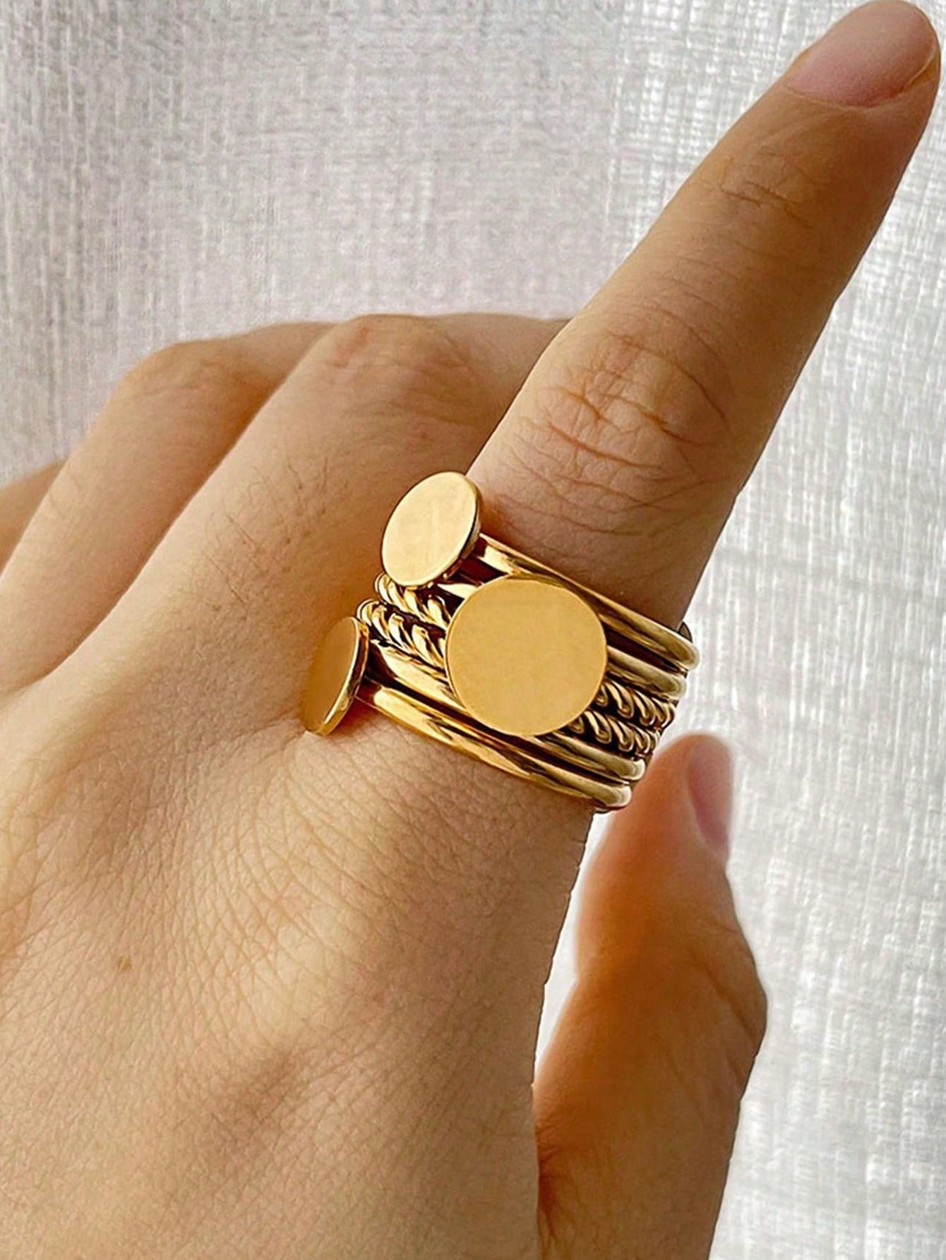 خاتم دائري غير قابل للصدأ لامع , ضد للماء