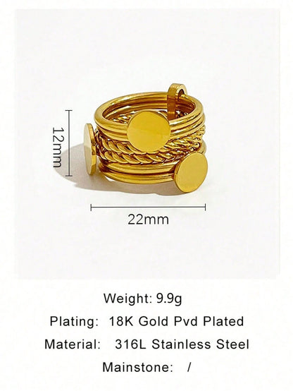 خاتم دائري غير قابل للصدأ لامع , ضد للماء