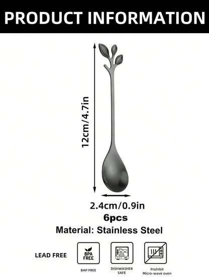 مجموعة ملعقة وشوكة بتصميم أوراق