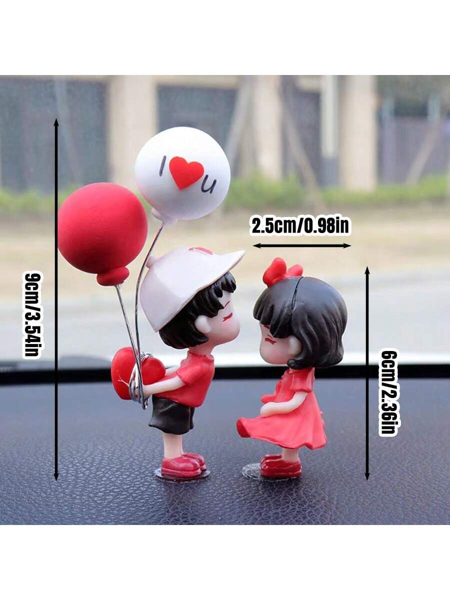 زوج تميمة كرتونية منفذ هواء قلادة , ديكور داخلي للسيارة 2 قطع