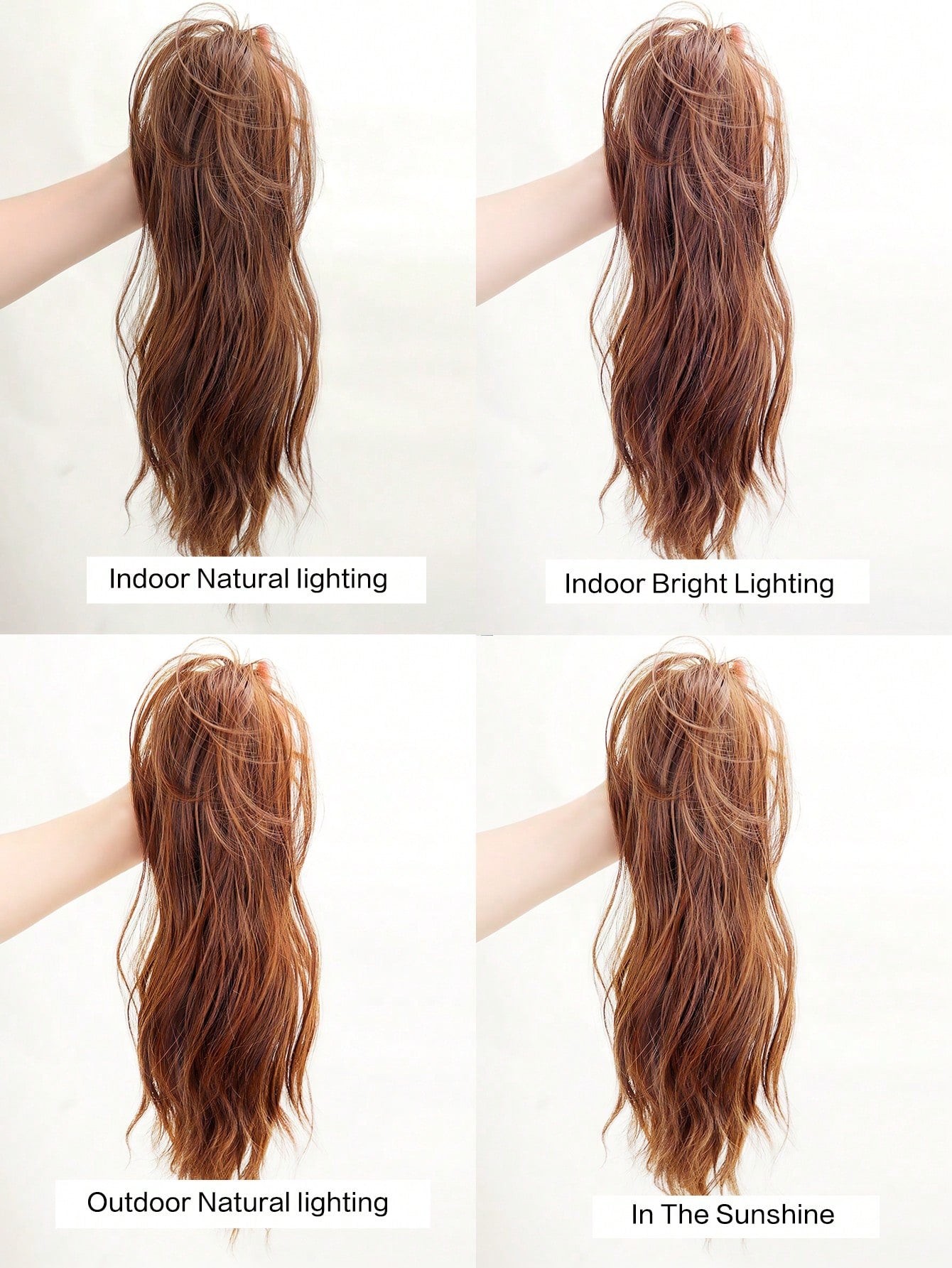 إكستنشن شعر بنصف ذيل حصان اصطناعي قصير مجعد مقاوم للحرارة مع مشبك بطول 14 بوصة، إكستنشن شعر بذيل حصان مزيف للتركيب