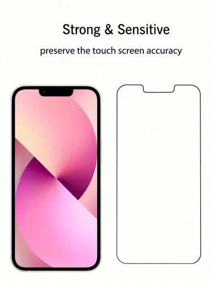 حزمة من 2 حماة شاشة من الزجاج المقسى شديد الوضوح، مقاوم للخدوش، ومتوافق مع أغطية الهواتف