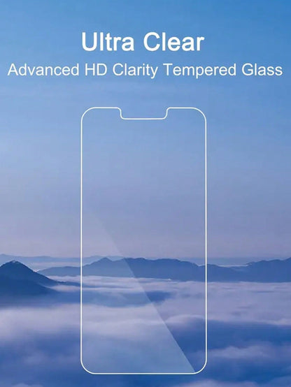 حزمة من 2 حماة شاشة من الزجاج المقسى شديد الوضوح، مقاوم للخدوش، ومتوافق مع أغطية الهواتف