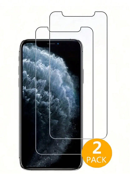 حزمة من 2 حماة شاشة من الزجاج المقسى شديد الوضوح، مقاوم للخدوش، ومتوافق مع أغطية الهواتف