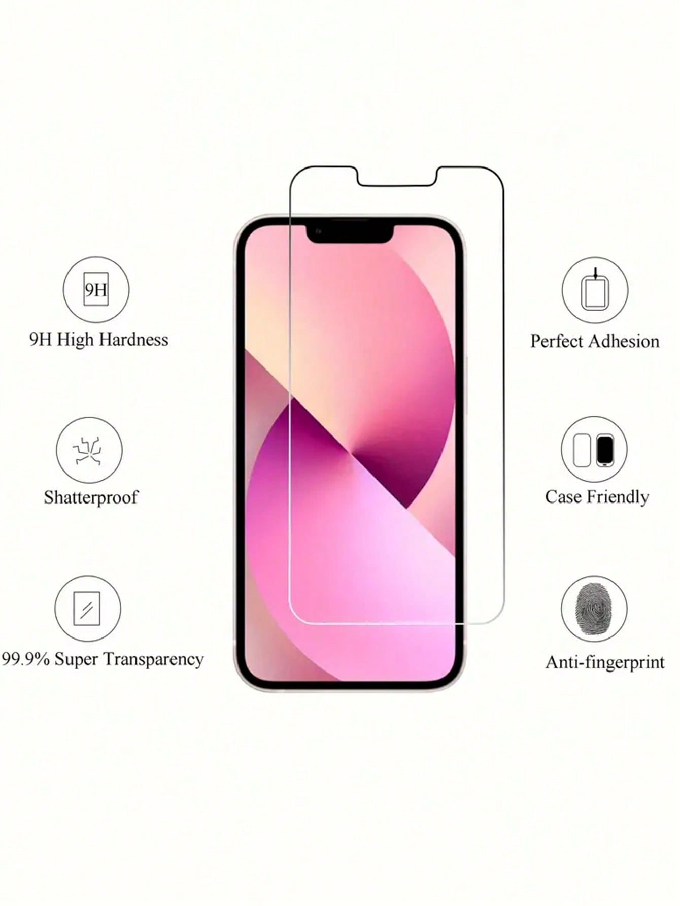 حزمة من 2 حماة شاشة من الزجاج المقسى شديد الوضوح، مقاوم للخدوش، ومتوافق مع أغطية الهواتف