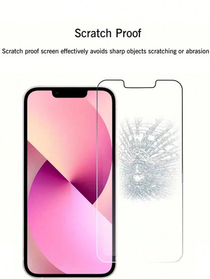 حزمة من 2 حماة شاشة من الزجاج المقسى شديد الوضوح، مقاوم للخدوش، ومتوافق مع أغطية الهواتف