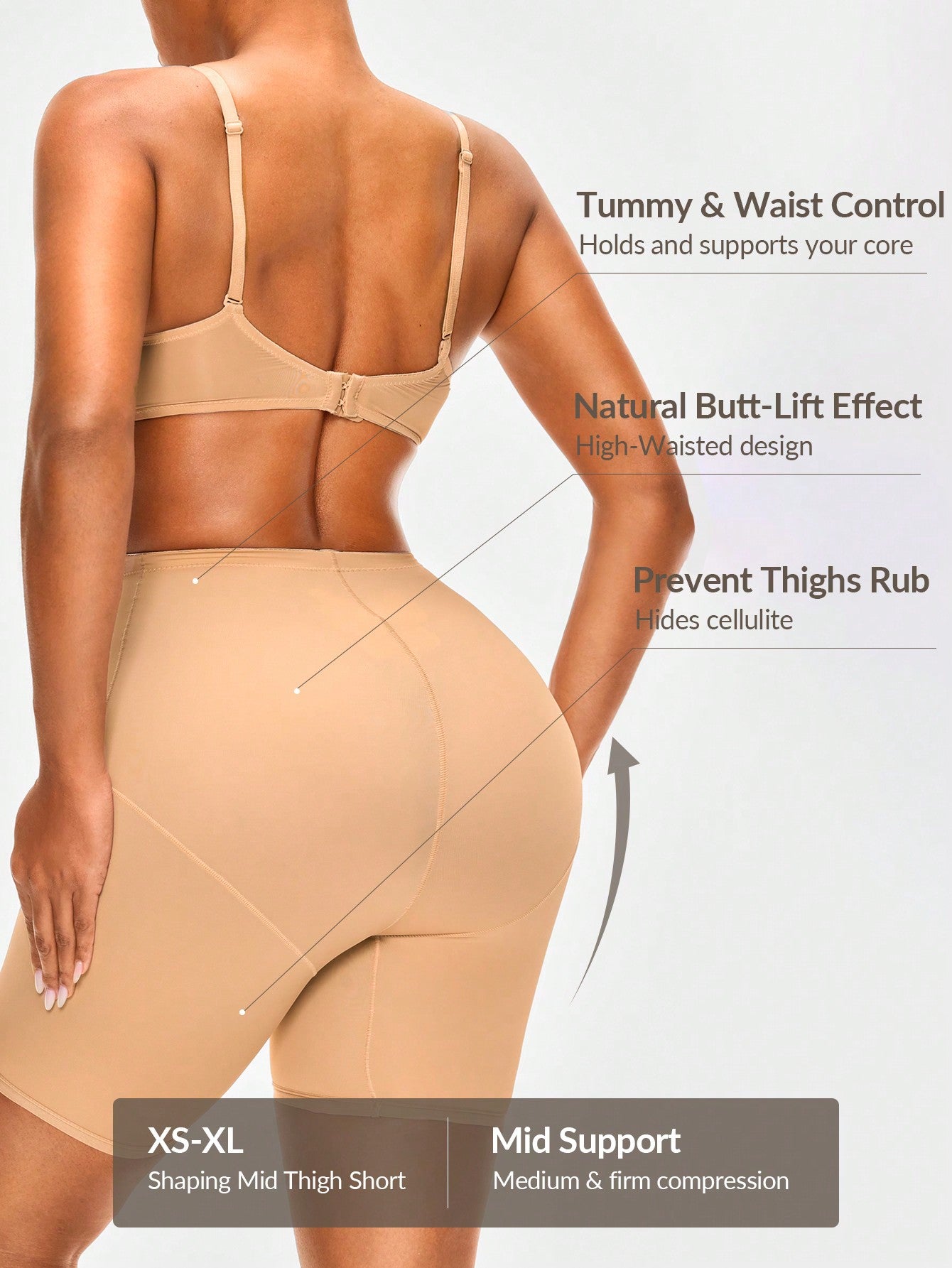 شورت مرتفع الخصر الشكل الصلب