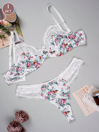 طقم سروال مع حمالة صدر مقاس كبير