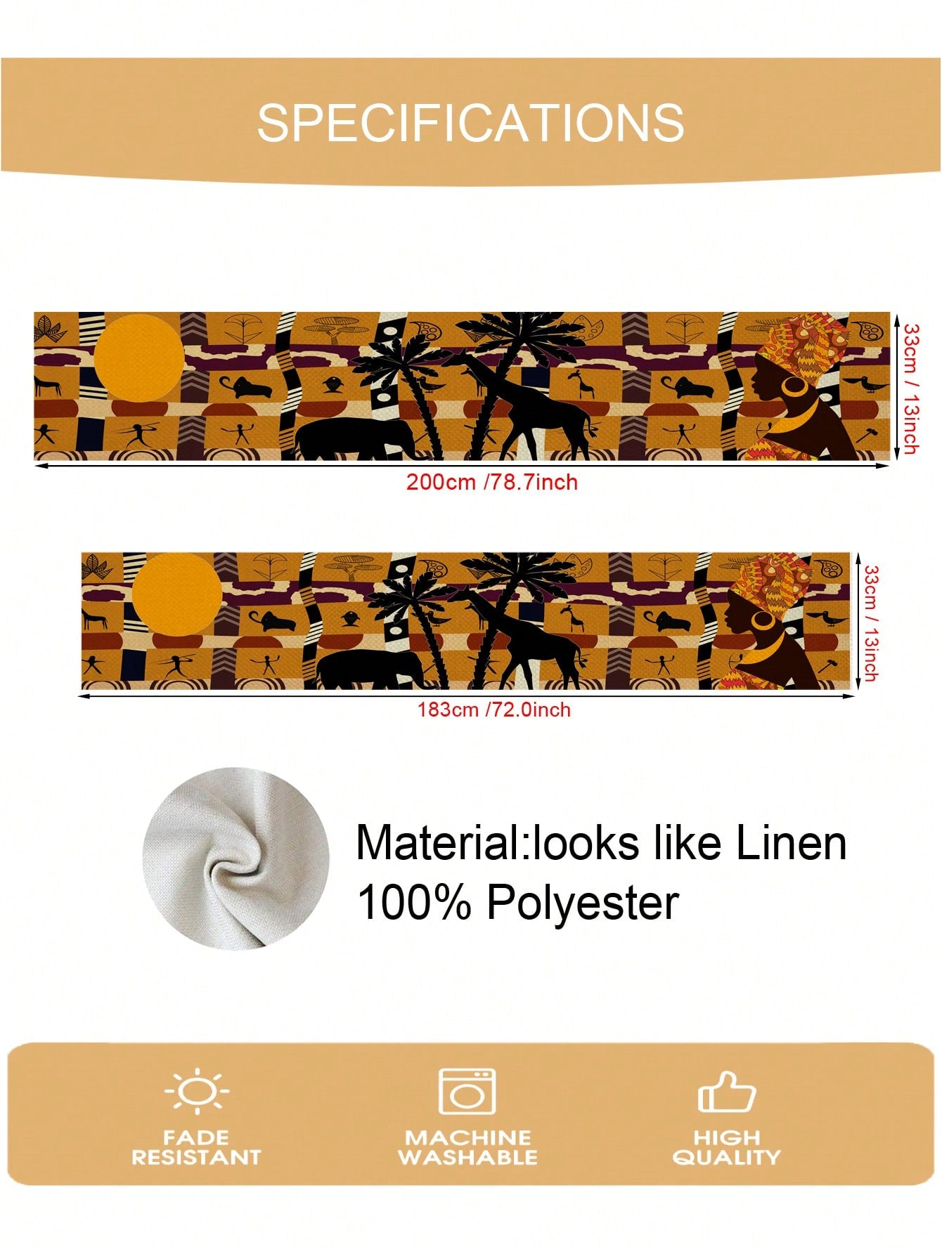 جراب سفر افريقي على شكل فيل وزرافة للنساء من الكتان