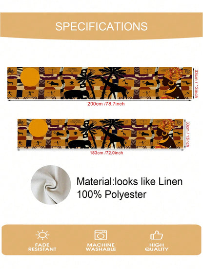 جراب سفر افريقي على شكل فيل وزرافة للنساء من الكتان