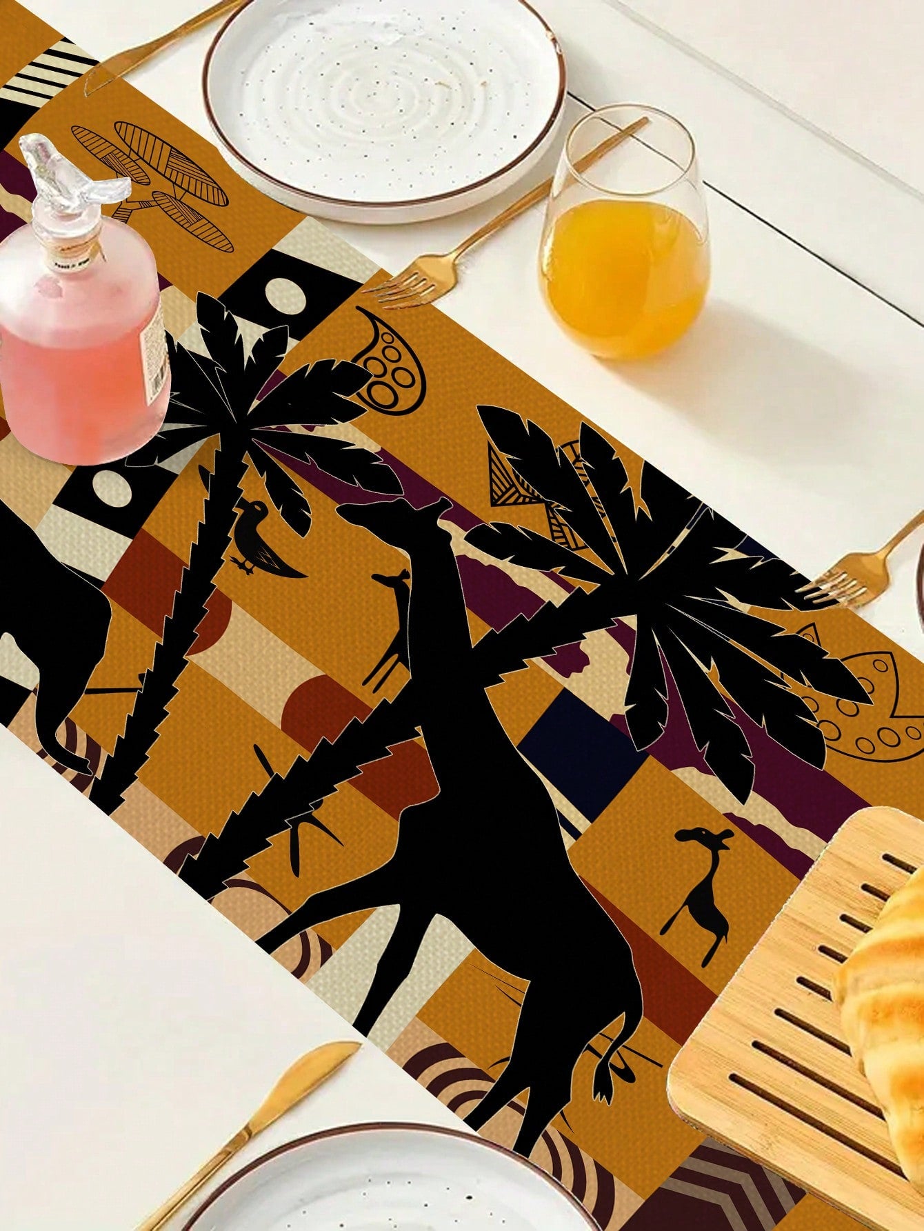 جراب سفر افريقي على شكل فيل وزرافة للنساء من الكتان