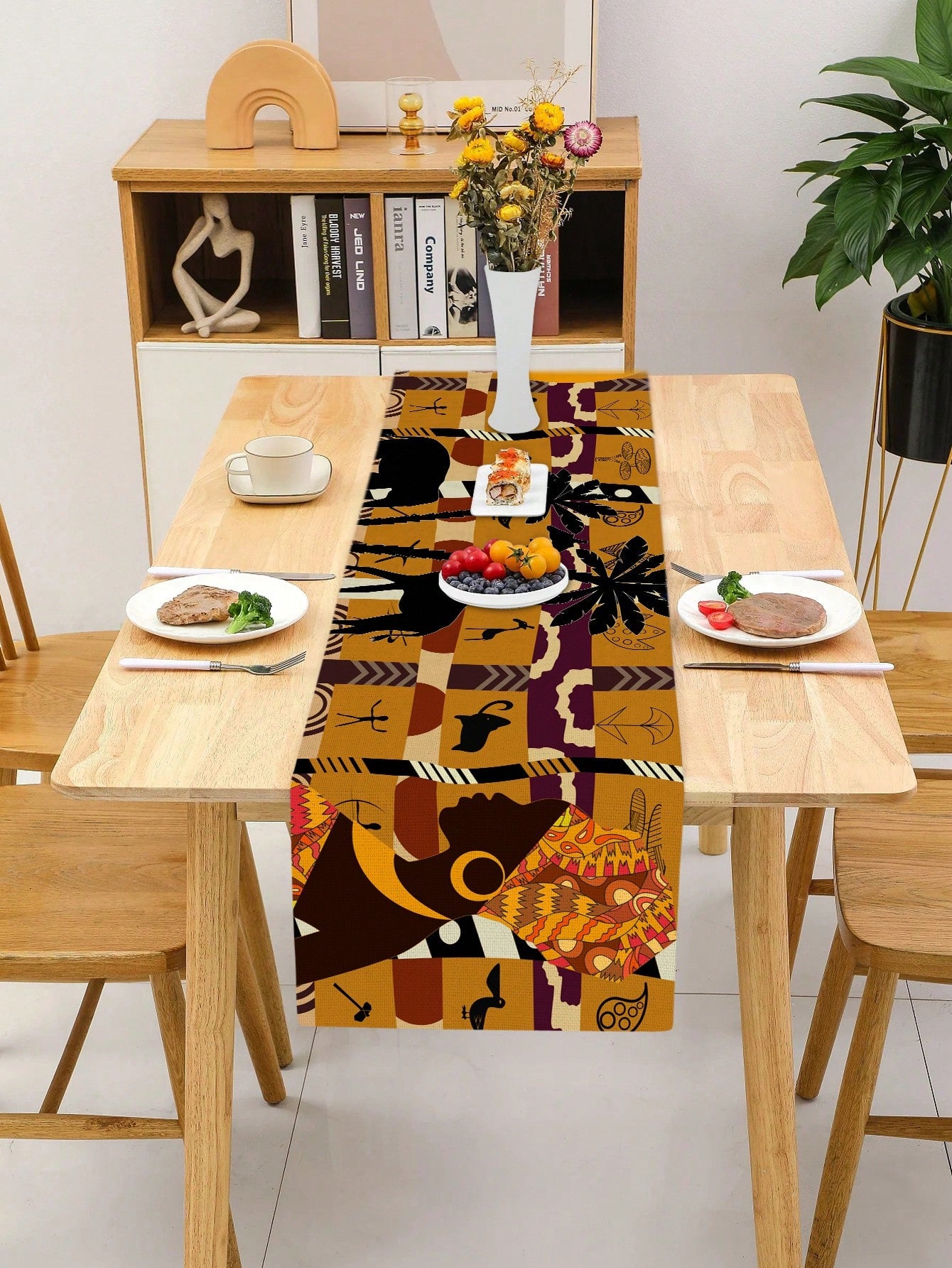 جراب سفر افريقي على شكل فيل وزرافة للنساء من الكتان