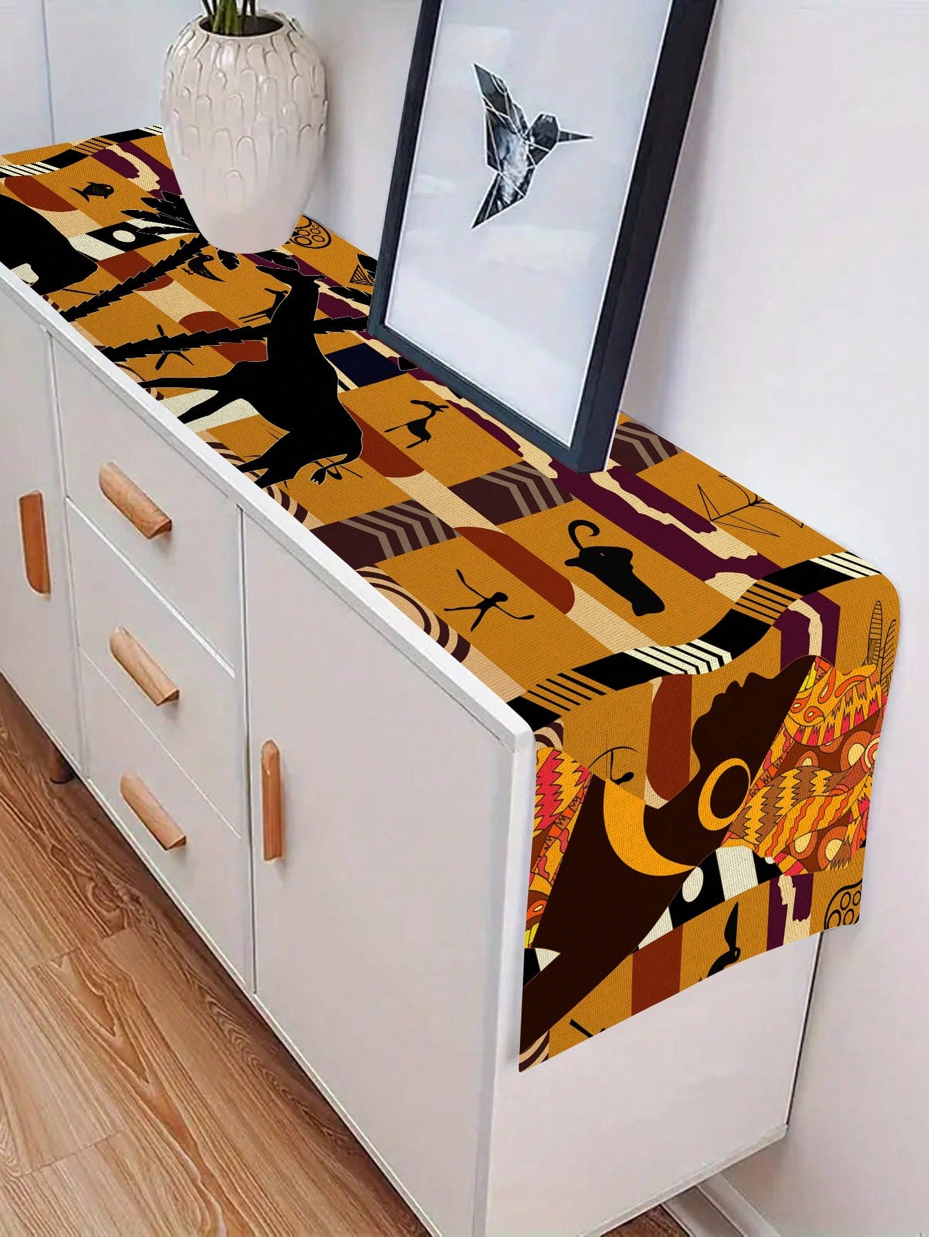 جراب سفر افريقي على شكل فيل وزرافة للنساء من الكتان