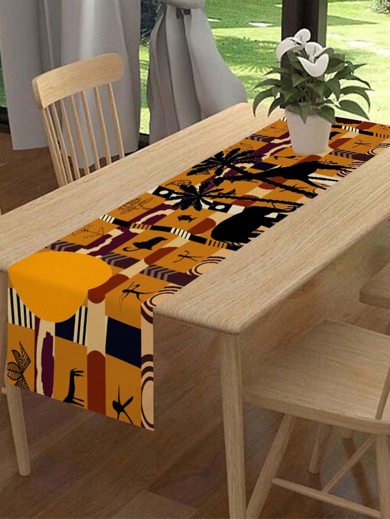 جراب سفر افريقي على شكل فيل وزرافة للنساء من الكتان