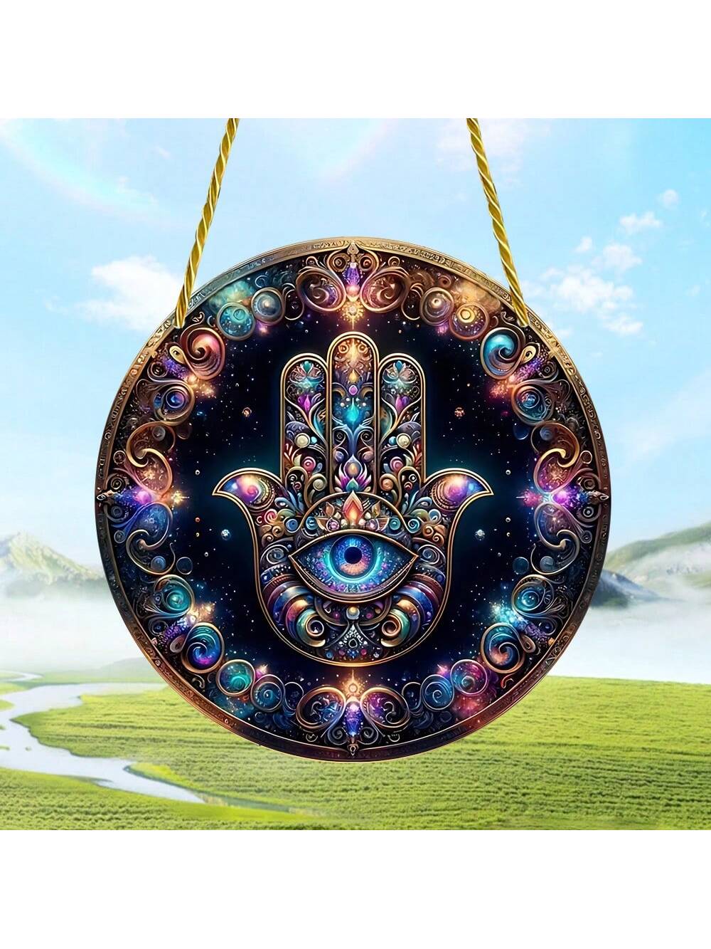 قطعة واحدة 2D مسطحة اللون من الأكريليك على الحائط، مظلة للشمس، زينة للتعليق على النوافذ، لافتة مستديرة، الشرفة، الجدار، ديكور الغرفة للهالوين، المخيف، الخريف، المهرجانات، العطلات